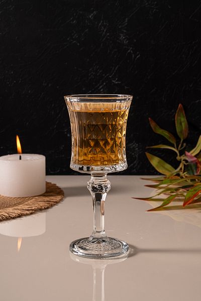 çarşıdayız 6 Pieces Side Water Glass Set - Brown, Plain 140 Cc