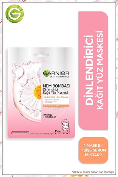 Garnier Nem Bombası Dinlendirici Kağıt Maske 28GR