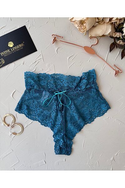 İntive Lingerie Tanga braziliană cu talie înaltă Intive cu dantelă la spate