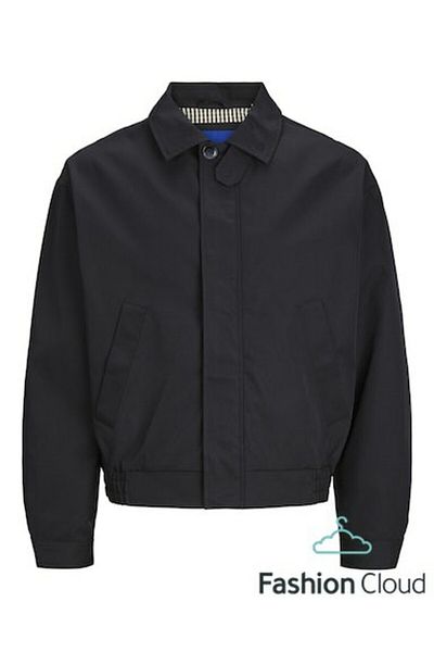 Jack & Jones Μαύρο ανδρικό μπουφάν Harrington - Jorsantorini Sn Coat 12252947-Μαύρο