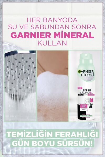 Garnier Mineral Lekesiz Koruma Sprey Deodorant 3'lü Set