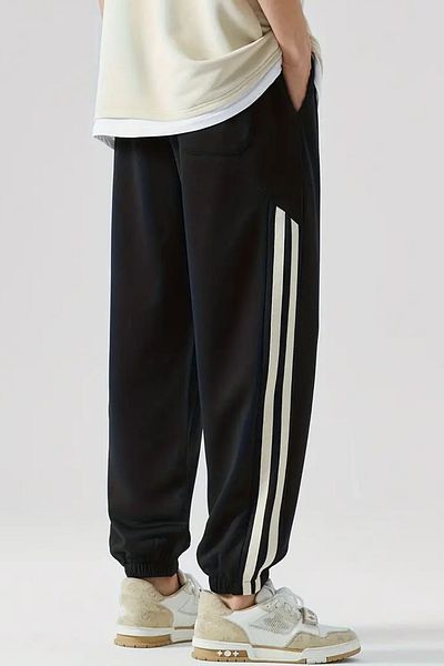 SALIENDO Ριγέ δύο νήματα μαύρο oversize Jogger Sweatpants