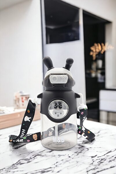 M&B WATER BOTTLE Astronot Tavşan Figürlü Matara 750 ml - Sticker Hediyeli Pip...