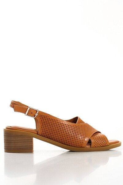 SAYL Pantofi cu toc de zi cu zi din piele naturală, cu vârf deschis, sandale ...