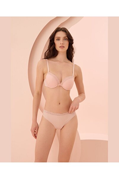 İntive Lingerie Σετ εσώρουχα NBB με ελαφρύ τριγωνικό σουτιέν - Salmon/Dried R...