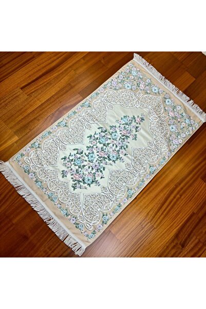 Hane7 Goblen Desenli Saten Dokuma Seccade Bej