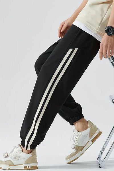 SALIENDO Ριγέ δύο νήματα μαύρο oversize Jogger Sweatpants