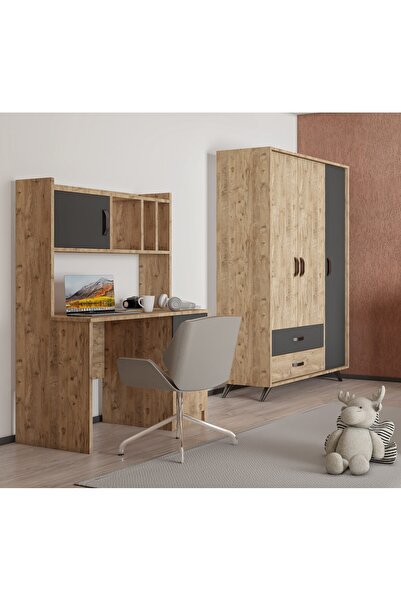 FUHO İda Çalışma Masası Atlantik Çam-antrasit