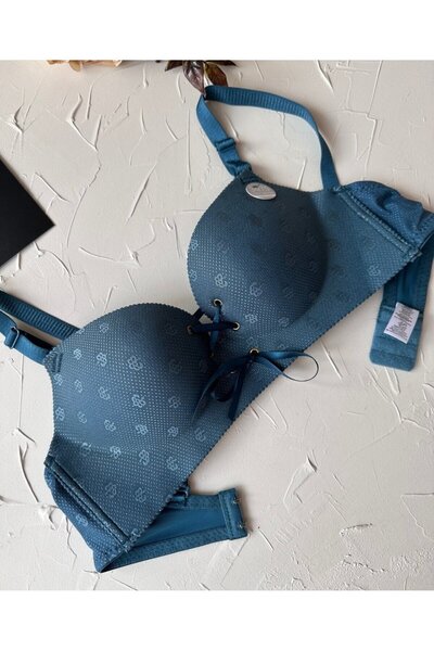 İntive Lingerie Sutien push-up Alice - imprimeu floral, fără sârmă și panglică frontală