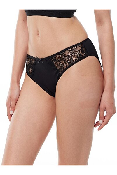 Fanilam Σετ 2 γυναικεία εσώρουχα από βαμβακερό ελαστάν με δαντέλα στην άκρη