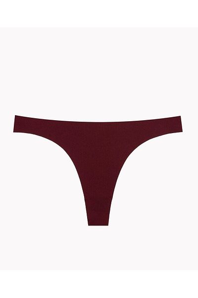 İntive Lingerie Laser Cut Normal Waist 3 Pack Thong (Bordo, Ten, Pudra)