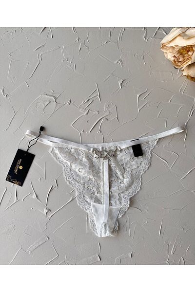 İntive Lingerie Shiny Stone Back -Sexy- Written Lace String (Special Edition)
