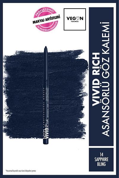 NYX Professional Makeup 14 Sapphire Bling Vivid Rich Elevator Eye Pencil