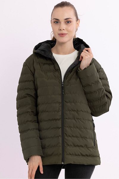QAWWA Khaki Women's Sports Jacket - Light and Windproof with Portable Bag