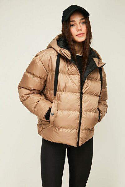 QAWWA Dámská zimní bunda z norkového vlákna s kapucí a kapucí