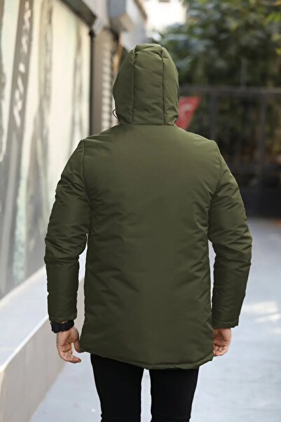 D1fference Erkek Kışlık Parka Sıcak Tutan Dolgu Kalın İç Astarlı Su İtici Rüzgar Geçirmez Kapüşonlu Parka Mont