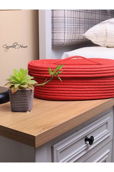 CARPELLA HOME Jute Wicker Basket Organizer with Lid