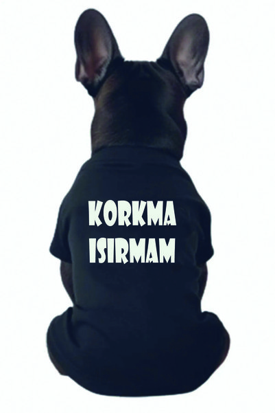 Advantage Korkma Isırmam Kedi Ve Köpek Kıyafeti Atlet Siyah Baskılı Kedi Köpek Atlet