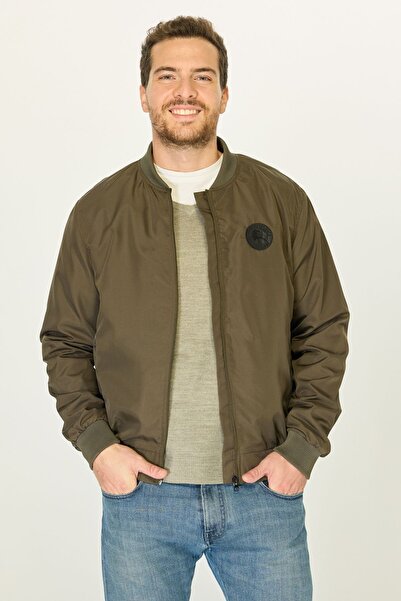 D1fference Men's Khaki Windproof Coat
