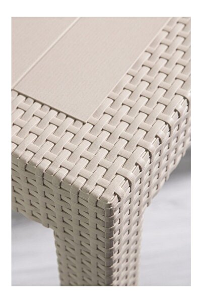 ZİYNET HOME Rattan Masa 70x120 Sabit Masa - Bahçe balkon teras 1. Kalite Orta Boy