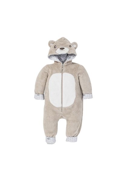 Gezenbebe Hero Hero Welsoft Baby Romper with Hood (12-18 Months) Teddy
