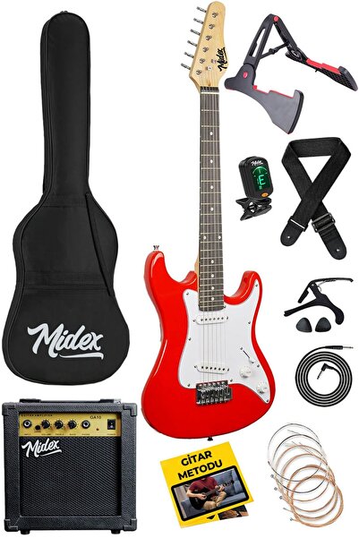 Midex Ceg-36rd 8-12 Yaş Çocuklar Için Amfili Full 3/4 36 Inç Elektro Gitar Se...