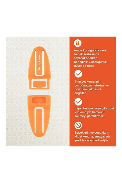 Gezenbebe Baby Safety Belt Clip Orange