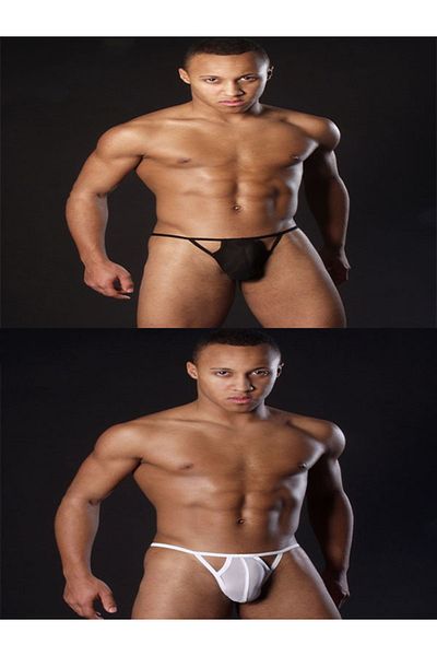 ŞAHANE İÇ GİYİM Fancy 2 Pcs White Black Transparent Men's Underwear String