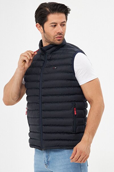 Fuga Ibiza Ανδρικό αντιανεμικό φουσκωτό φανελάκι Navy Blue με επένδυση