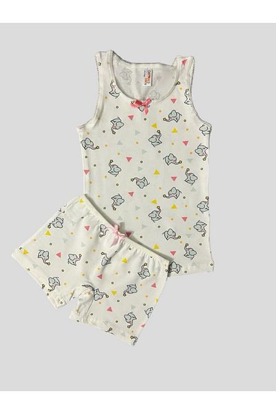 elmas kids Girl's Cotton Elephant Patterned Athlete Boxer Set