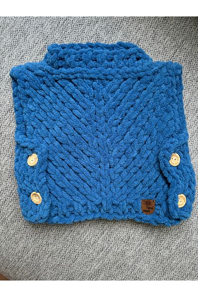 Meltem's 0-3 Months Modern Puffy Baby Sweater - Buttoned