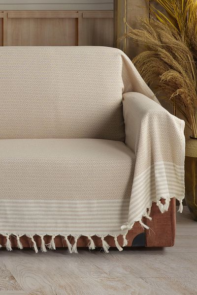 Vagonik Organic Trend Sleeves - 180x300 cm Pânză de canapea King Size, Husă de canapea extensibilă