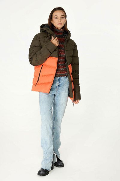 QAWWA Double Colored Khaki-Orange Women's Coat - Water and Windproof
