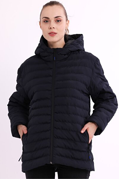 QAWWA Dámský námořnicky modrý lehký zateplený držák s přenosnou taškou, větruodolná, sportovní kabát