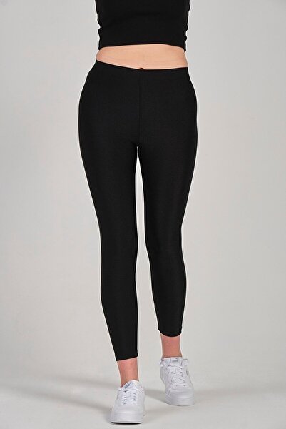 FSM1453 لباس ضيق نسائي لامع بطول الكاحل متوسط الارتفاع وخصر ديسكو ضيق ملون ري...