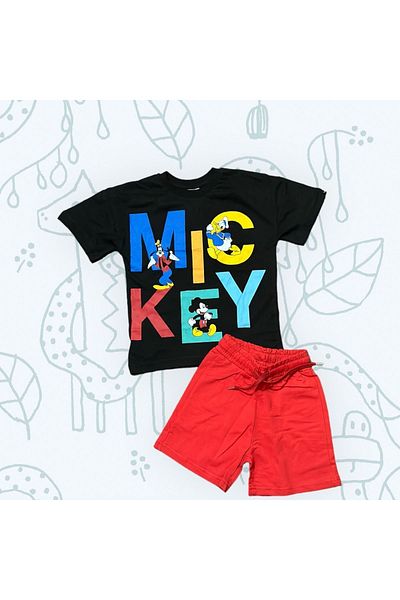 Lolliboomkids New Season Loved Cartoon Characters Mickey Printed T-shirt Shorts 2-Piece Bottom Top Set