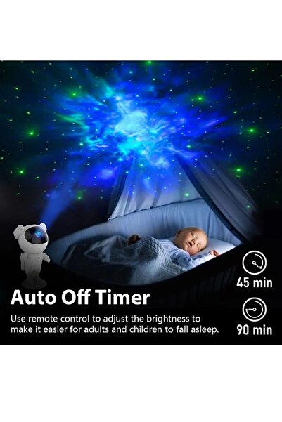 ZeytStore Astronot Gece Lambası, Projeksiyon Nebula Ve Samanyolu Manzaralı Kumandalı