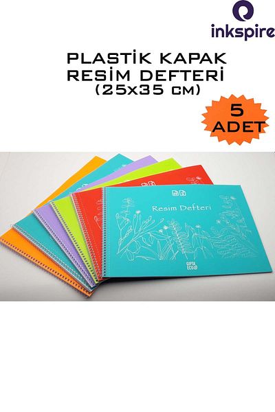 inkspire Σημειωματάριο 25x35 cm με σπείρα γραμμικής εικόνας - 25 φύλλα, 5 καλύμματα PP, οθόνη με δακτύλιο