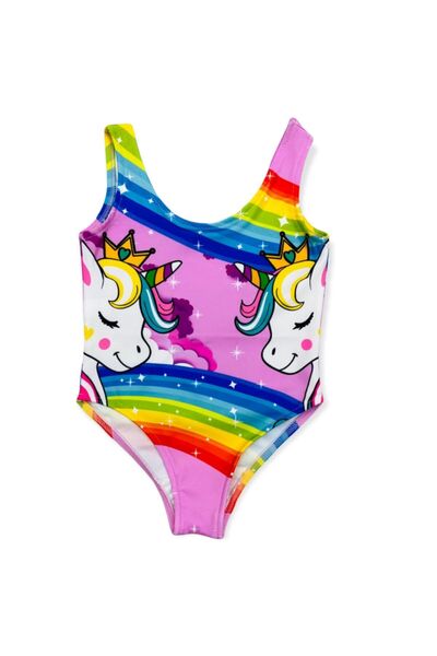 Lolliboomkids Girls' New Season Cute Unicorn Print Rainbow Gradient Printed S...