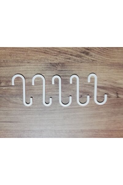 TEKAY AYDINLATMA 20 Krem Plastik Askı Kanca, Mutfak Ve Banyo Için Aksesuar S Kanca,askılık 20 Adet