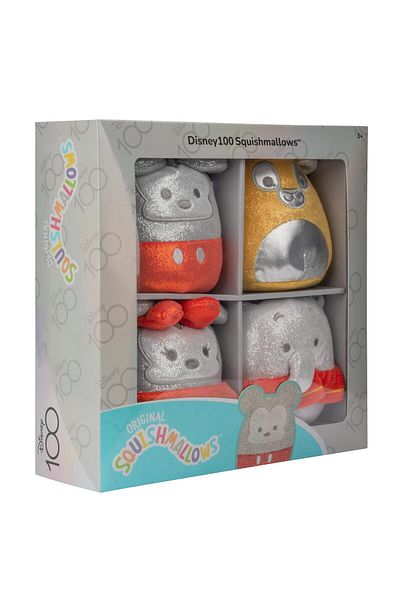 Squishmallows 5" Winnie, Tinker Bell, Pooh, Simba & Dumbo 4-Pack | Washable, Soft Toy, All Ages