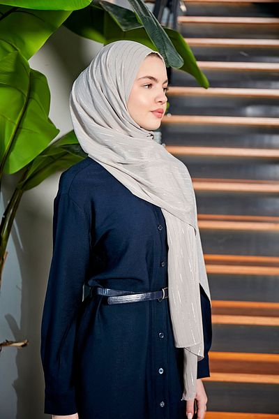 Scarf Σάλι σιφόν Dingin Grey Silver Glitter