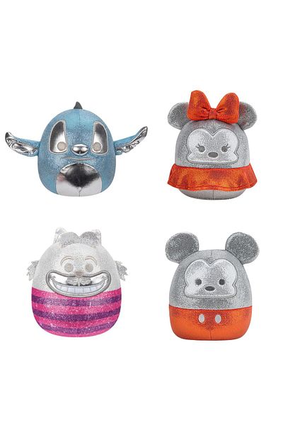 Squishmallows 5" Disney100 4-Pack Set | Mickey, Stitch, Cheshire Cat, Minnie Plush, All Ages