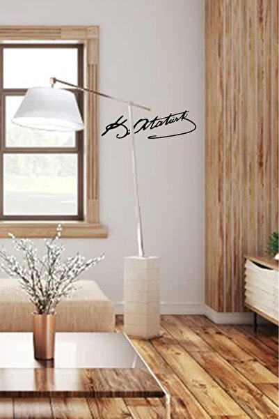 Hayal Poster Atatürk İmza Siyah Lazer Kesim Mdf Tablo