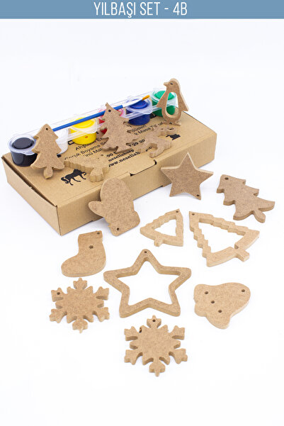 na neşeli ahşap Yılbaşı süsü çocuk okul öncesi etkinlik Yılbaşı ağacı dekoru ...