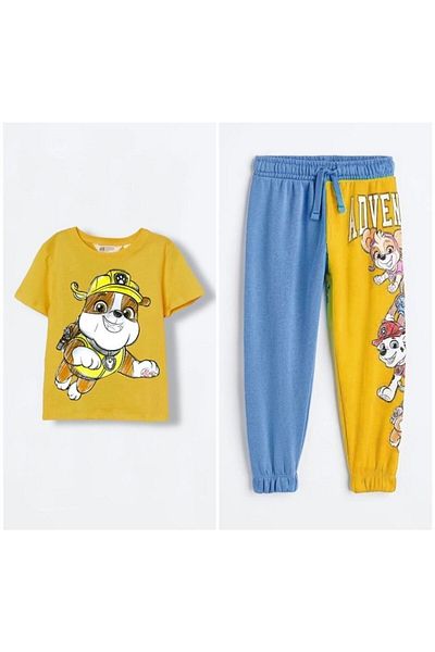 Lolliboomkids Unisex Kids Paw Patrol Cute Firefighter Dogs Top and Bottom Set Set of 2