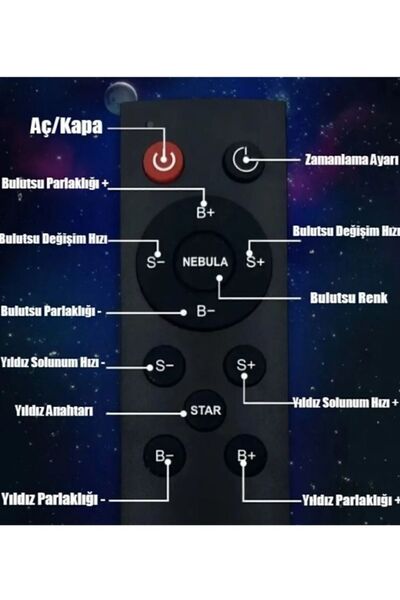 ZeytStore Astronot Gece Lambası, Projeksiyon Nebula Ve Samanyolu Manzaralı Kumandalı