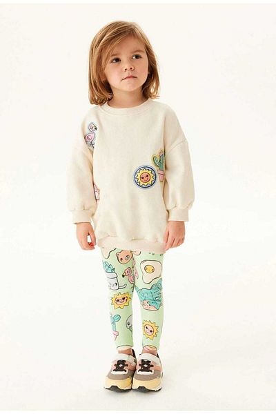 Lolliboomkids Girl's Cactus Set Sweatshirt and Ribbed Tights Seasonal New Season