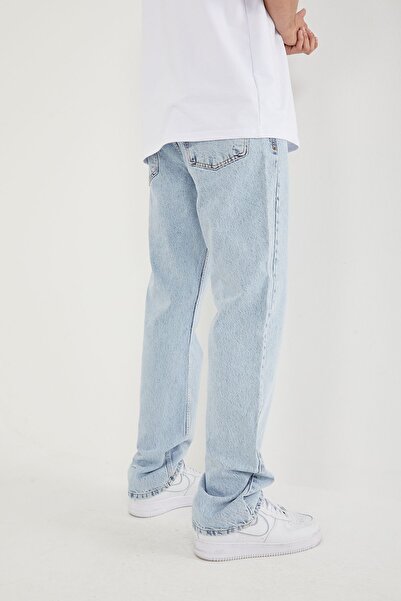 DİFRANSEL Light Blue Baggy Jeans - Men's Straight Pocket Trousers