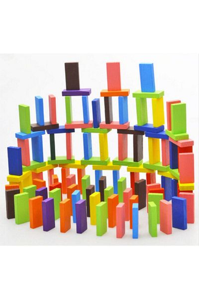 Onetick 100 Piece Wooden Domino Intelligence Game 3+ Years Old